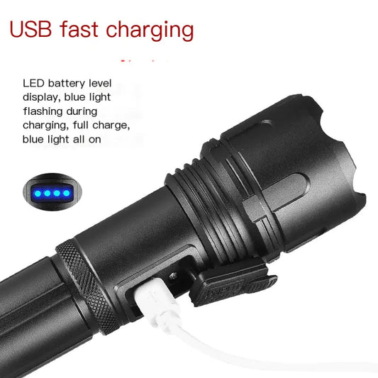 New LED High-Intensity Flashlight with USB Rechargeable